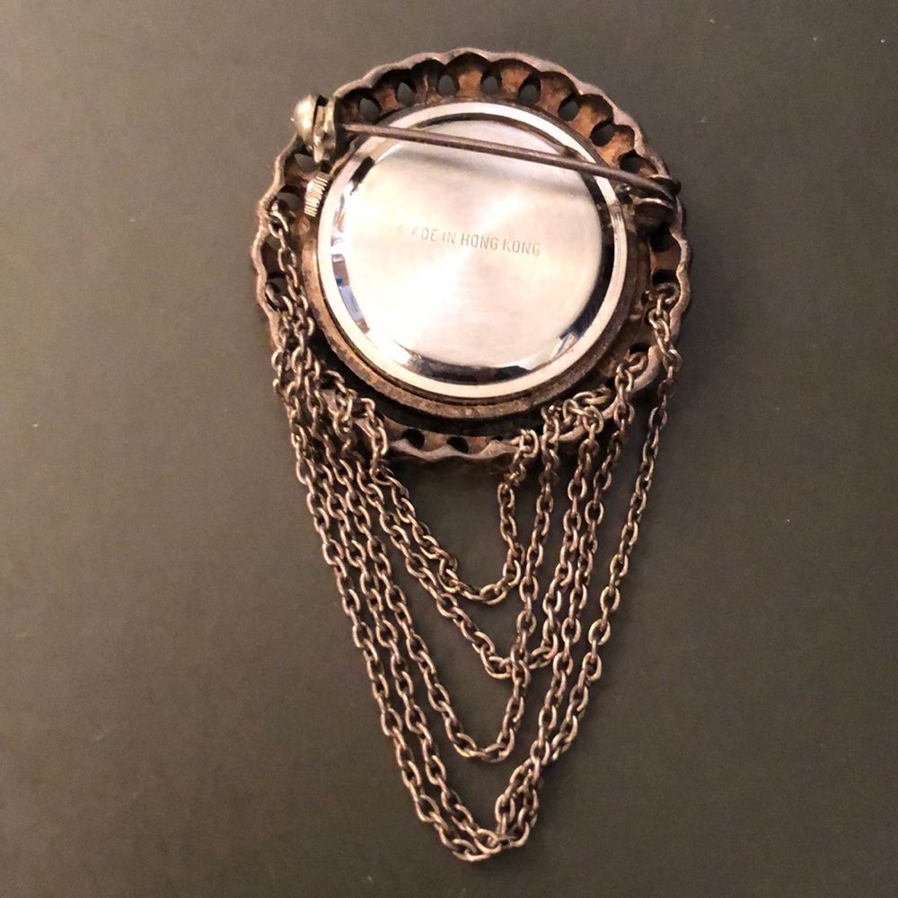Boma Vintage Mother of Pearl Marcasite Watch Pin - Picture 3 of 6
